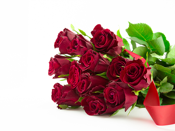 ブーケ・ブートニアの言い伝えでは、男性が集めた花は12本の薔薇と言われています